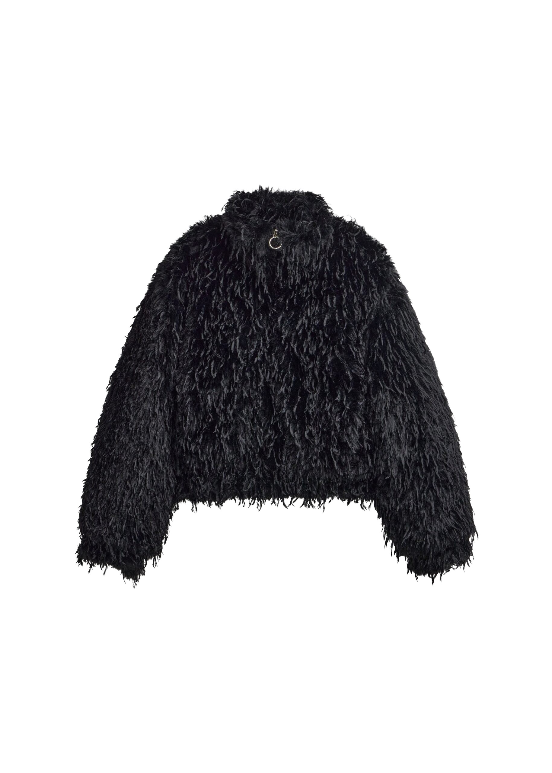 The Frankie Shop Rivee Faux Fur Pullover – Black Top