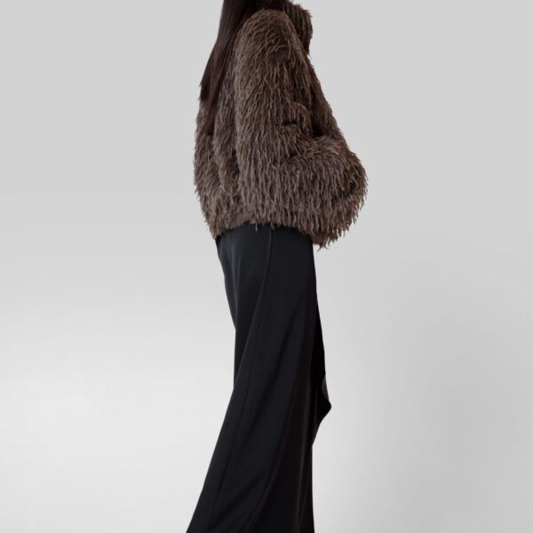 The Frankie Shop Rivee Faux Fur Pullover - Brown - Oversized Minimalist Tops in Beige - Shop at Coveti