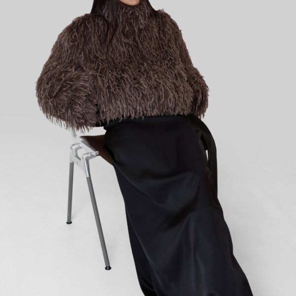 The Frankie Shop Rivee Faux Fur Pullover - Brown - Oversized Minimalist Tops in Beige - Shop at Coveti