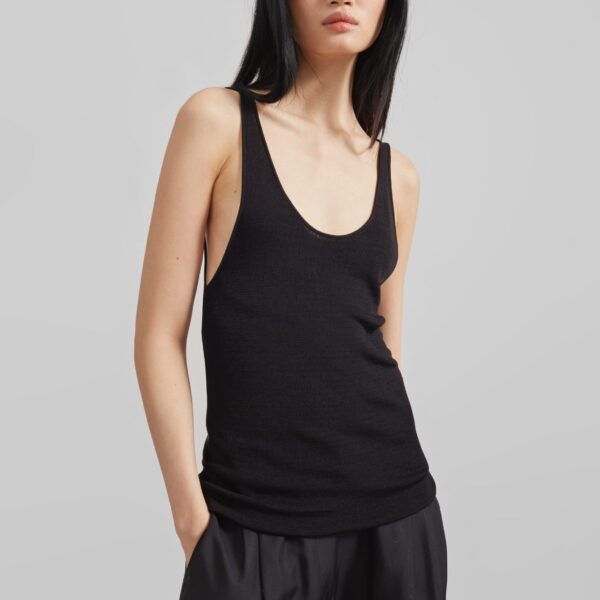 The Frankie Shop Rivo Knit Tank Top - Black - Oversized Minimalist Tops in Black - Shop at Coveti