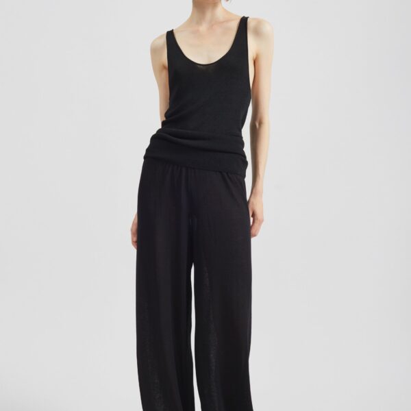 The Frankie Shop Rivo Knit Tank Top - Black - Oversized Minimalist Tops in Black - Shop at Coveti