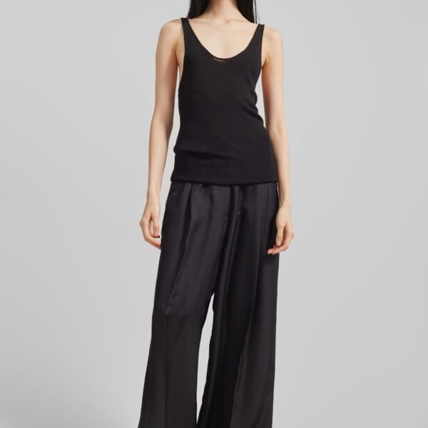 The Frankie Shop Rivo Knit Tank Top - Black - Oversized Minimalist Tops in Black - Shop at Coveti