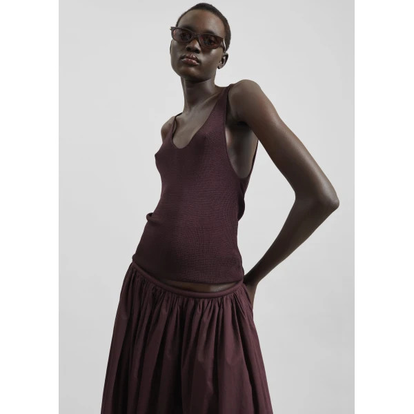 The Frankie Shop Rivo Knit Tank Top – Burgundy, view 4
