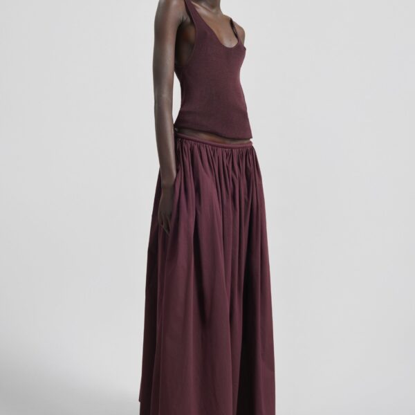 The Frankie Shop Rivo Knit Tank Top - Burgundy - Oversized Minimalist Tops in Red - Shop at Coveti