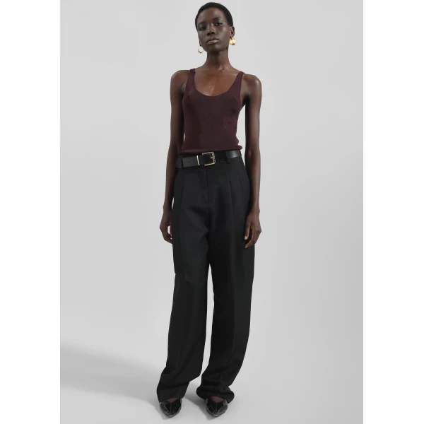 The Frankie Shop Rivo Knit Tank Top – Burgundy, view 6
