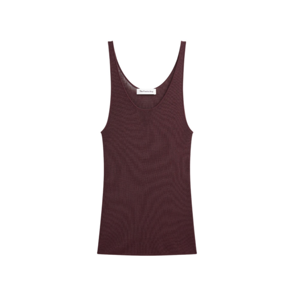 The Frankie Shop Rivo Knit Tank Top - Burgundy - Oversized Minimalist Tops in Red - Shop at Coveti