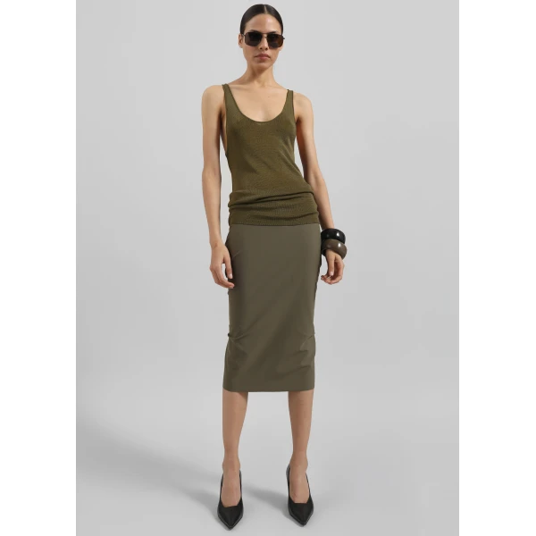 The Frankie Shop Rivo Knit Tank Top – Khaki, view 4