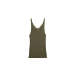 The Frankie Shop Rivo Knit Tank Top - Khaki - Oversized Minimalist Tops in Green - Shop at Coveti