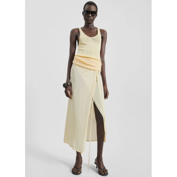 The Frankie Shop Rivo Knit Tank Top – Pale Yellow, view 3