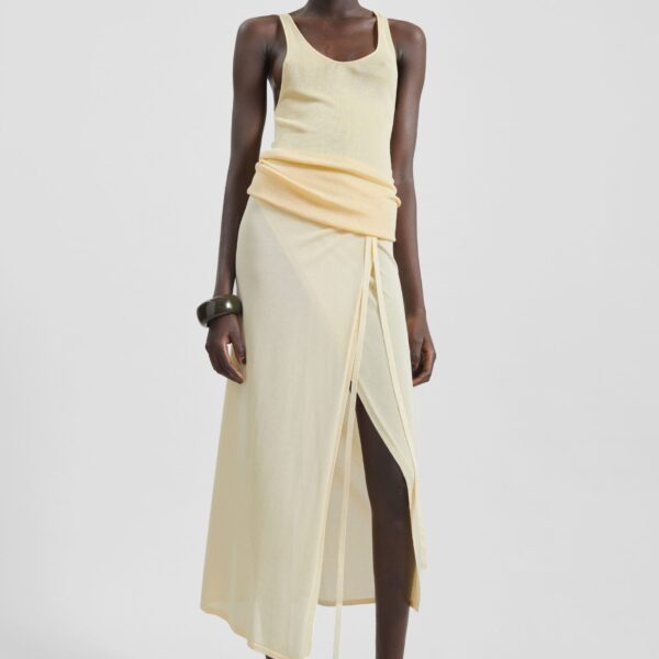 The Frankie Shop Rivo Knit Tank Top - Pale Yellow - Oversized Minimalist Tops in Yellow - Shop at Coveti