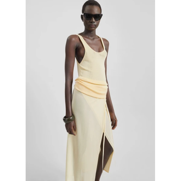 The Frankie Shop Rivo Knit Tank Top – Pale Yellow, view 5