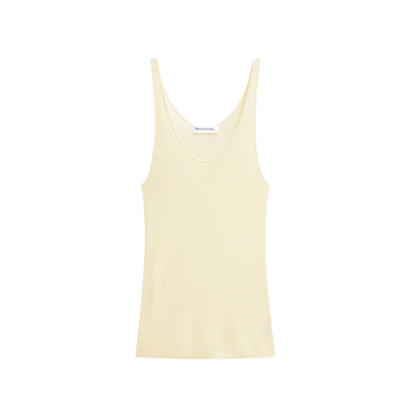 The Frankie Shop Rivo Knit Tank Top - Pale Yellow - Oversized Minimalist Tops in Yellow - Shop at Coveti