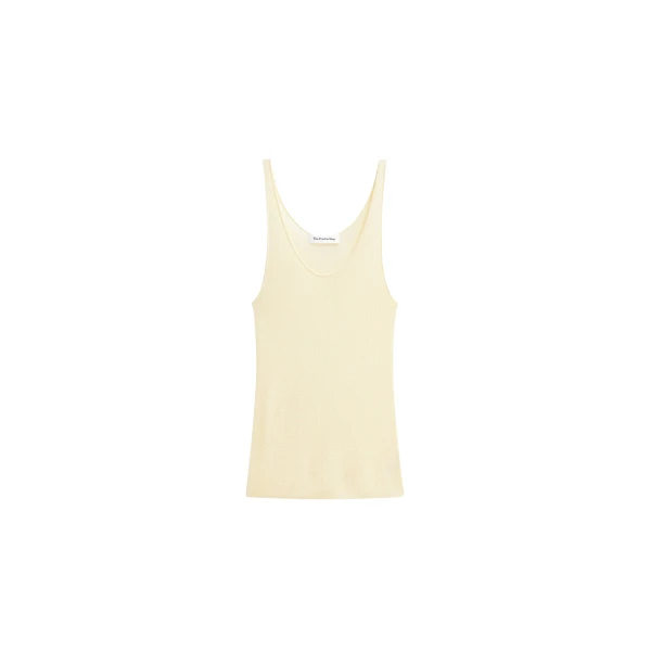 The Frankie Shop Rivo Knit Tank Top - Pale Yellow - Oversized Minimalist Tops in Yellow - Shop at Coveti