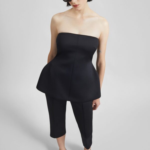 The Frankie Shop Rivoli Hourglass Top - Black - Oversized Minimalist Tops in Black - Shop at Coveti