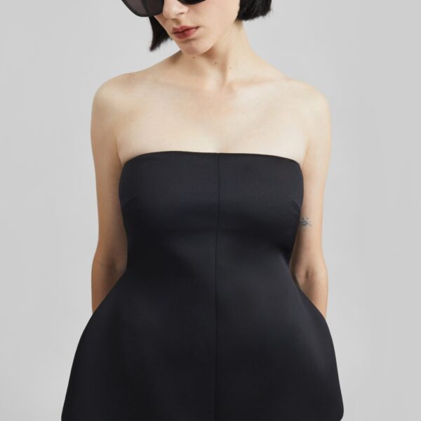 The Frankie Shop Rivoli Hourglass Top - Black - Oversized Minimalist Tops in Black - Shop at Coveti