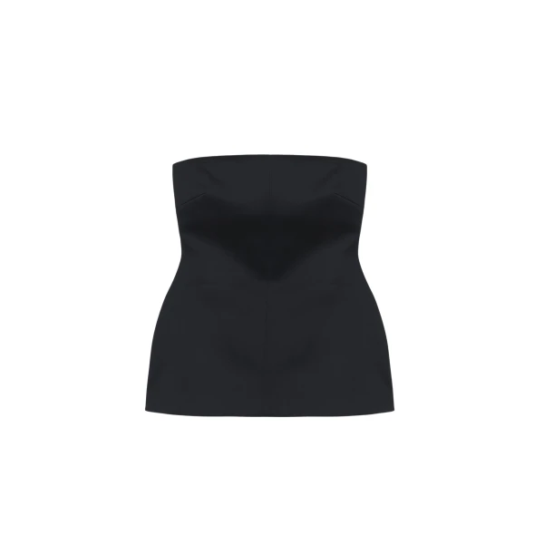 The Frankie Shop Rivoli Hourglass Top - Black - Oversized Minimalist Tops in Black - Shop at Coveti