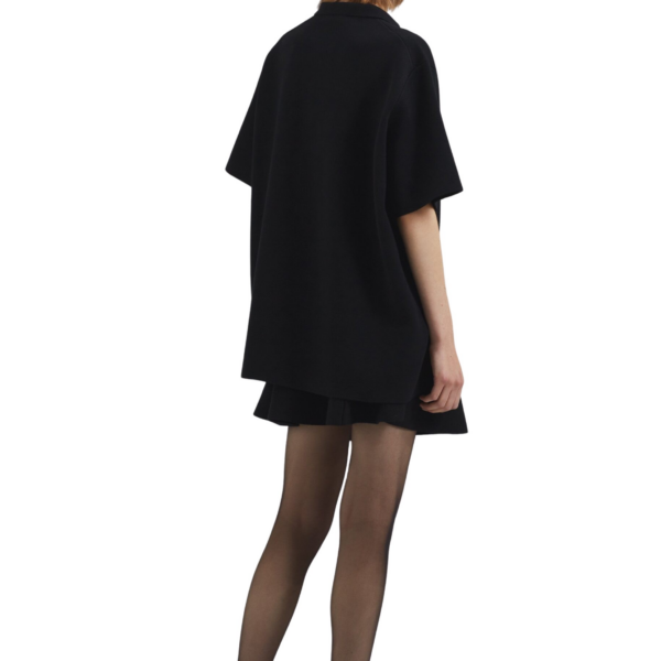The Frankie Shop Riya Zip-Up Polo - Black - Oversized Minimalist Tops in Black - Shop at Coveti