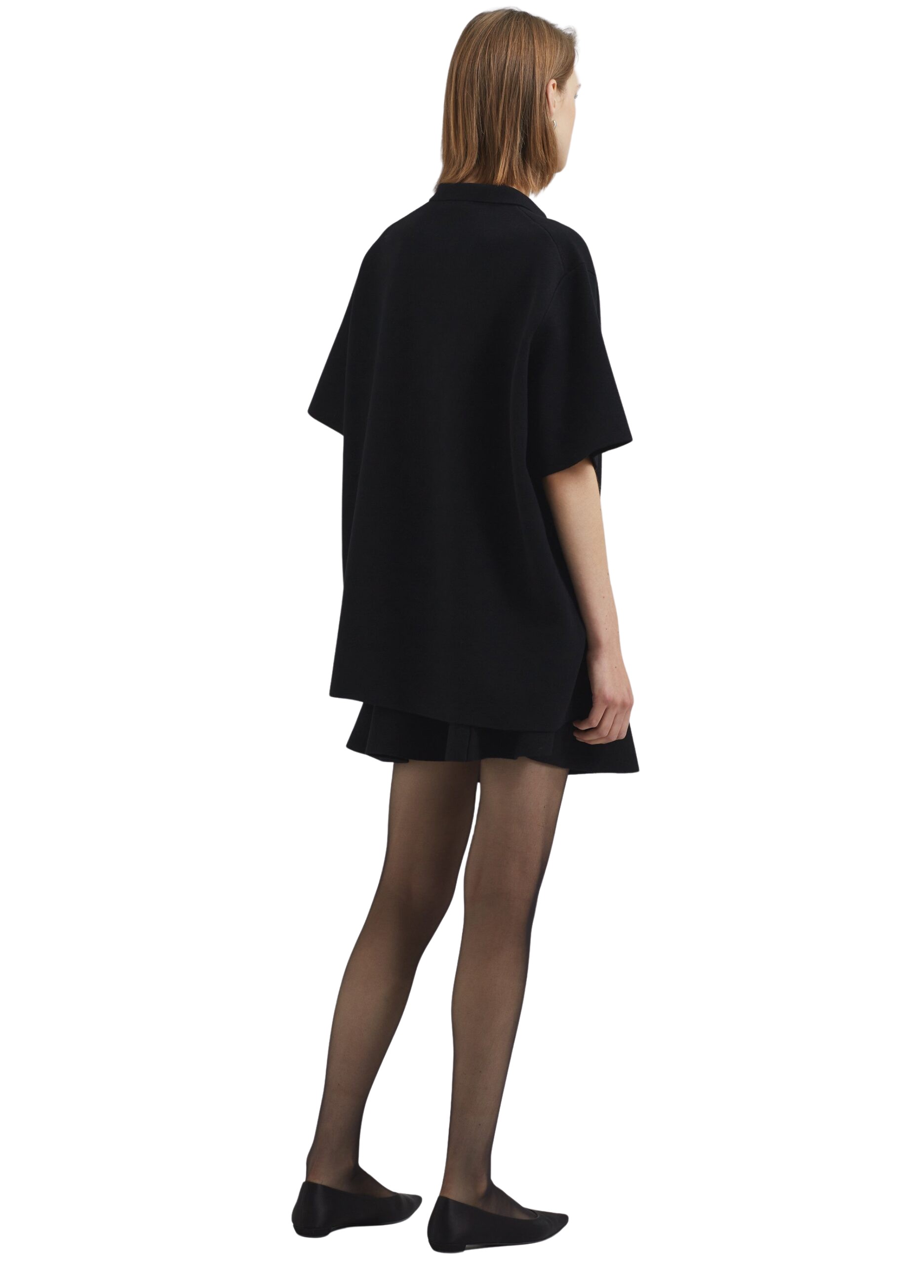 The Frankie Shop Riya Zip-Up Polo – Black Top