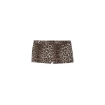 The Frankie Shop Roma Leopard Print Hot Pants - Brown - Oversized Minimalist Shorts in Beige - Shop at Coveti
