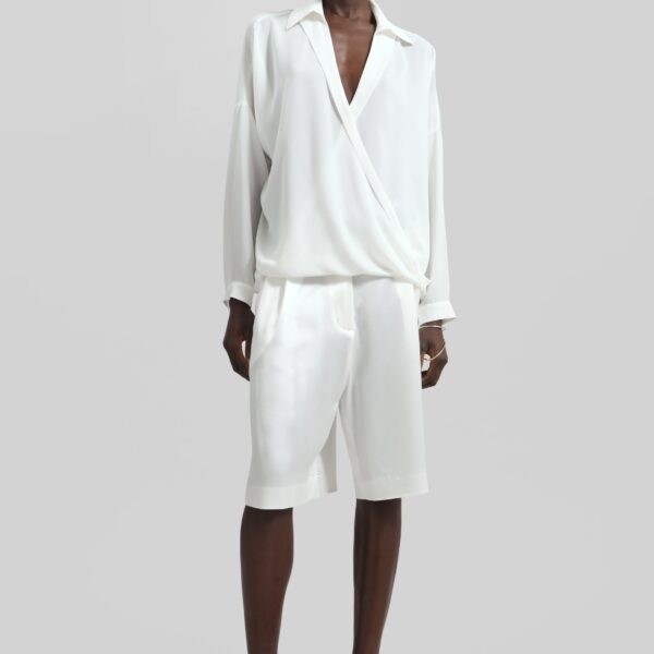 The Frankie Shop Roseau Blouse - White - Oversized Minimalist Tops in White - Shop at Coveti
