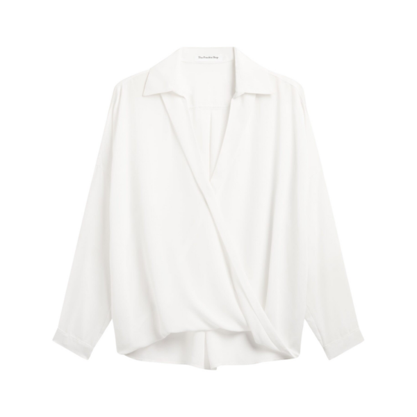 The Frankie Shop Roseau Blouse - White - Oversized Minimalist Tops in White - Shop at Coveti