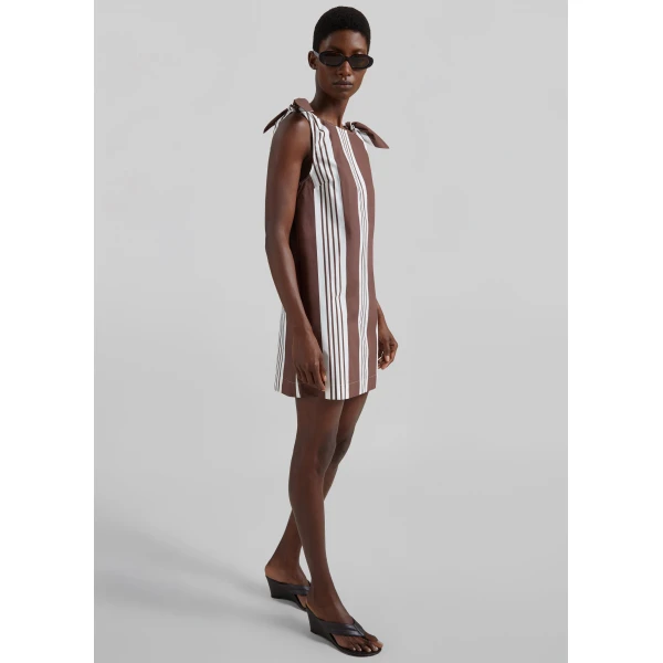 The Frankie Shop Rosie Mini Dress – Choc Stripe, view 4