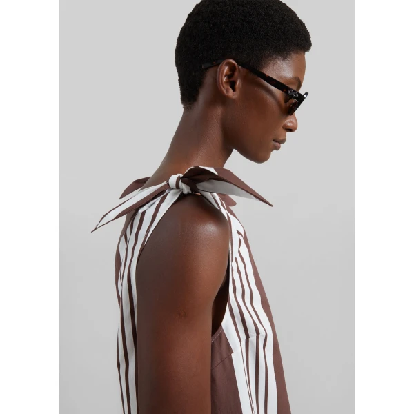 The Frankie Shop Rosie Mini Dress – Choc Stripe, view 5
