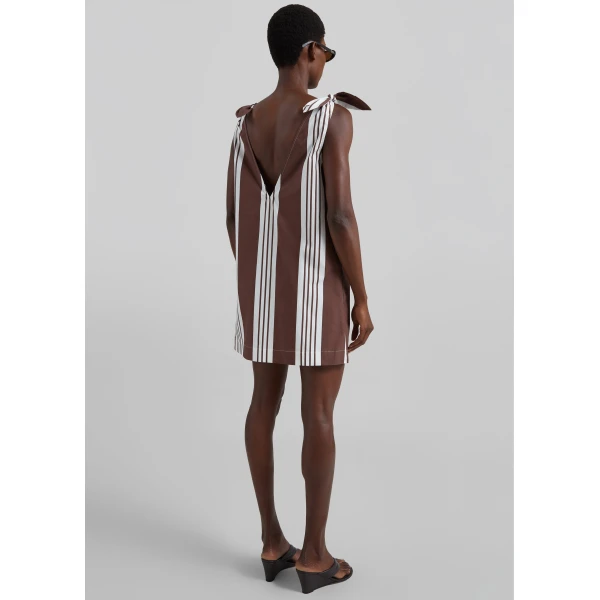 The Frankie Shop Rosie Mini Dress – Choc Stripe, view 6