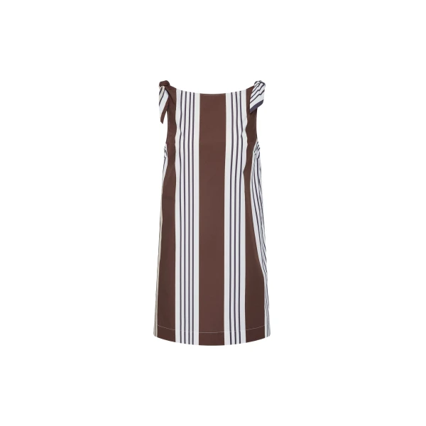 The Frankie Shop Rosie Mini Dress - Choc Stripe - Oversized Minimalist Dresses in Multicolour - Shop at Coveti