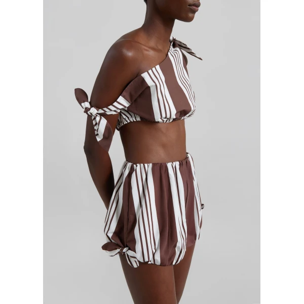 The Frankie Shop Rosie Shorts – Choc Stripe, view 5