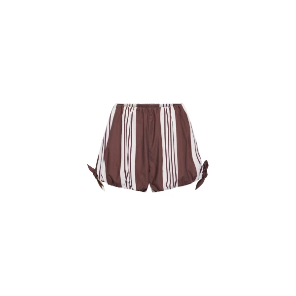The Frankie Shop Rosie Shorts - Choc Stripe - Oversized Minimalist Shorts in Multicolour - Shop at Coveti