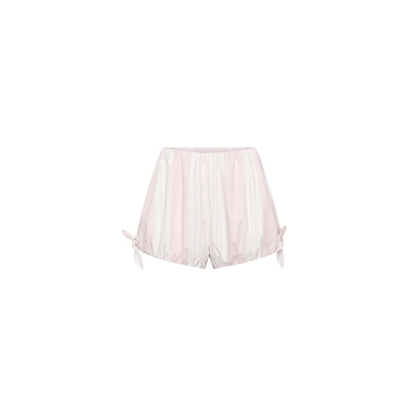 The Frankie Shop Rosie Shorts - Pink Stripe - Oversized Minimalist Shorts in Multicolour - Shop at Coveti