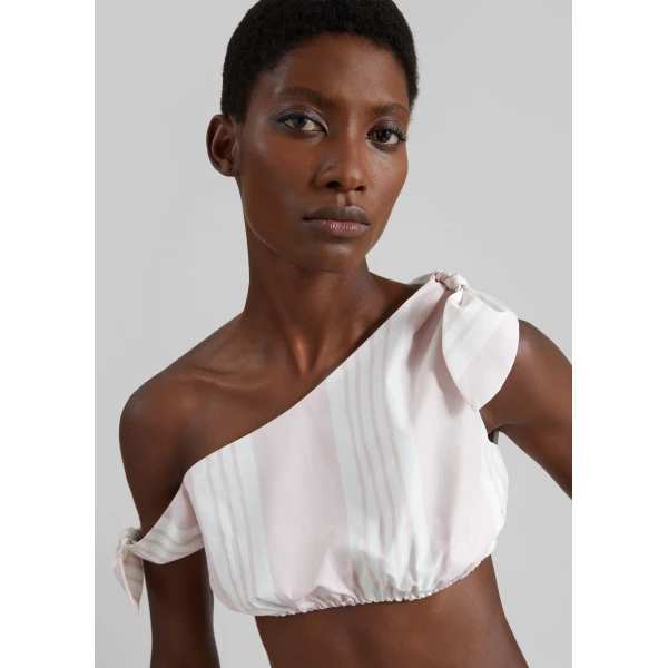The Frankie Shop Rosie Tie Top – Pink Stripe, view 4