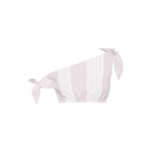 The Frankie Shop Rosie Tie Top - Pink Stripe - Oversized Minimalist Tops in Multicolour - Shop at Coveti