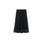 The Frankie Shop Rosyth Lace Midi Skirt - Black - Oversized Minimalist Skirts in Black - Shop at Coveti