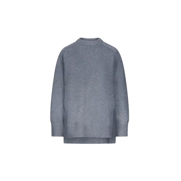 The Frankie Shop Safi LDS Cashmere Blend Sweater - Anthracite Melange - Oversized Minimalist Knitwear in Grey - Shop at Coveti