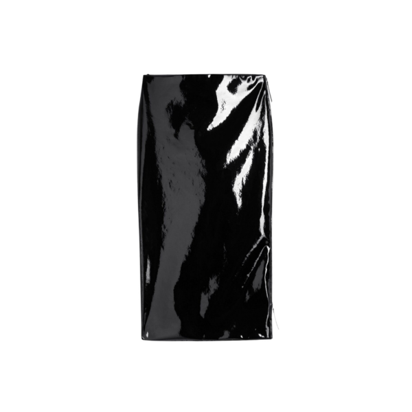 The Frankie Shop Samantha Patent Zip Skirt - Black - Oversized Minimalist Skirts in Black - Shop at Coveti