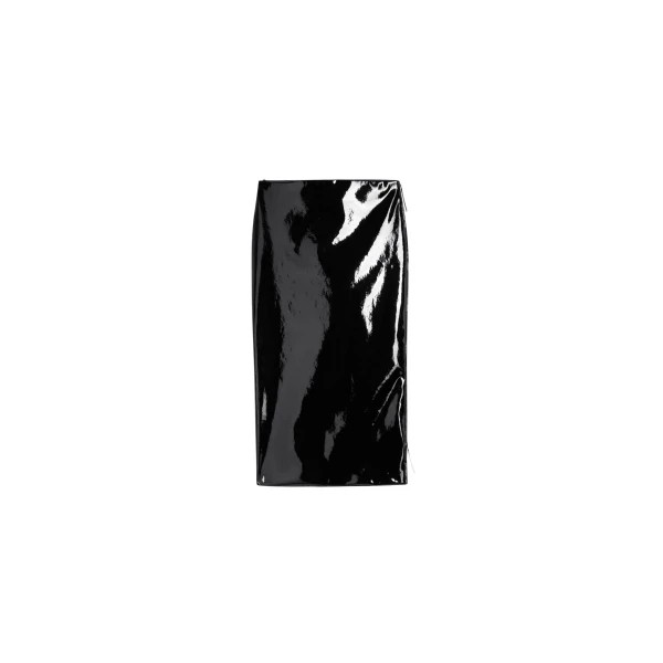 The Frankie Shop Samantha Patent Zip Skirt - Black - Oversized Minimalist Skirts in Black - Shop at Coveti