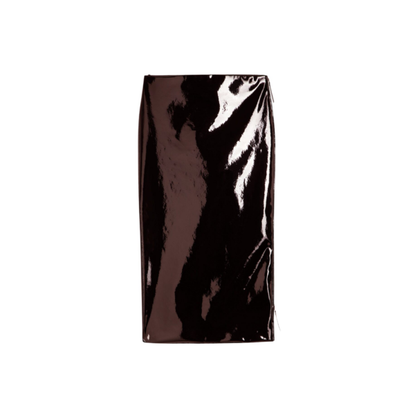 The Frankie Shop Samantha Patent Zip Skirt - Burgundy - Oversized Minimalist Skirts in Red - Shop at Coveti