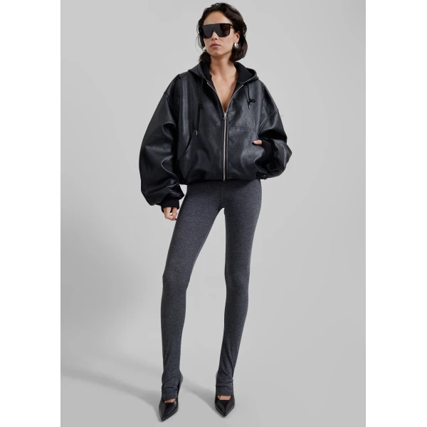 The Frankie Shop Santiago Faux Leather Jacket – Black, view 2