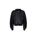 The Frankie Shop Santiago Faux Leather Jacket - Black - Oversized Minimalist Jackets in Black - Shop at Coveti