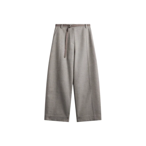 The Frankie Shop Sanve Tapered Leg Pants - Beige Melange - Oversized Minimalist Pants in Beige - Shop at Coveti