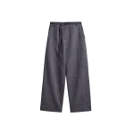 The Frankie Shop Sanve Tapered Leg Pants - Dark Grey Melange - Oversized Minimalist Pants in Grey - Shop at Coveti