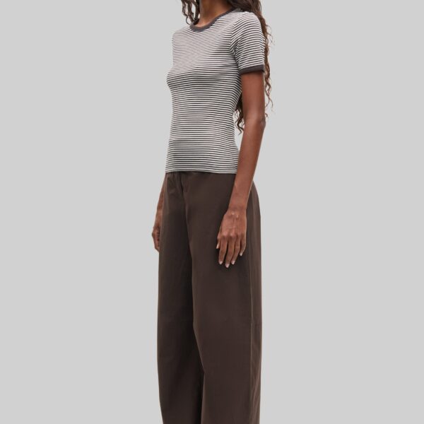 The Frankie Shop Saroko Trousers - Mulch - Oversized Minimalist Pants in Beige - Shop at Coveti