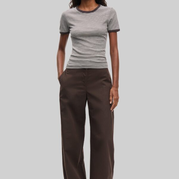The Frankie Shop Saroko Trousers - Mulch - Oversized Minimalist Pants in Beige - Shop at Coveti