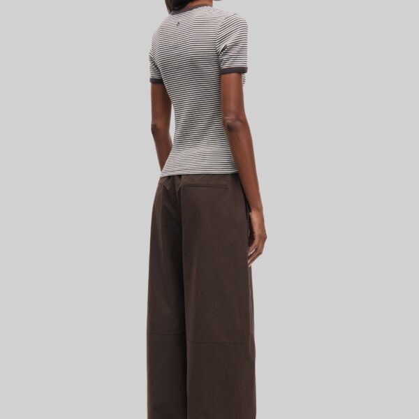 The Frankie Shop Saroko Trousers - Mulch - Oversized Minimalist Pants in Beige - Shop at Coveti