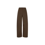 The Frankie Shop Saroko Trousers - Mulch - Oversized Minimalist Pants in Beige - Shop at Coveti