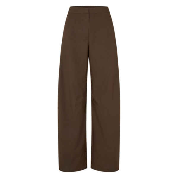 The Frankie Shop Saroko Trousers - Mulch - Oversized Minimalist Pants in Beige - Shop at Coveti