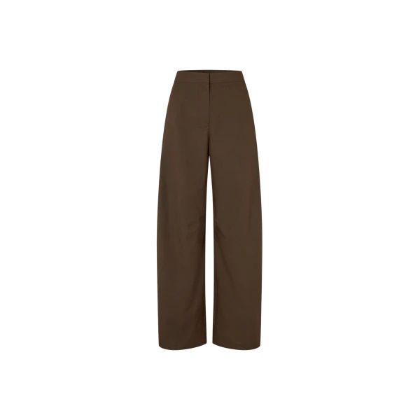 The Frankie Shop Saroko Trousers - Mulch - Oversized Minimalist Pants in Beige - Shop at Coveti