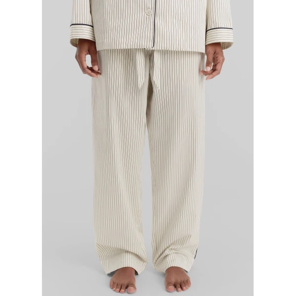 The Frankie Shop Sateen Pyjama Pants – Brown Pinstripe, view 4